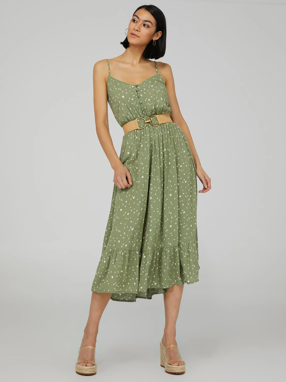 Straw Belt With Brass Buckle