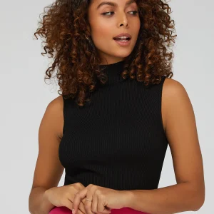 Sleeveless Mock Neck Sweater