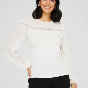 Long Balloon Sleeve Crew Neck Top