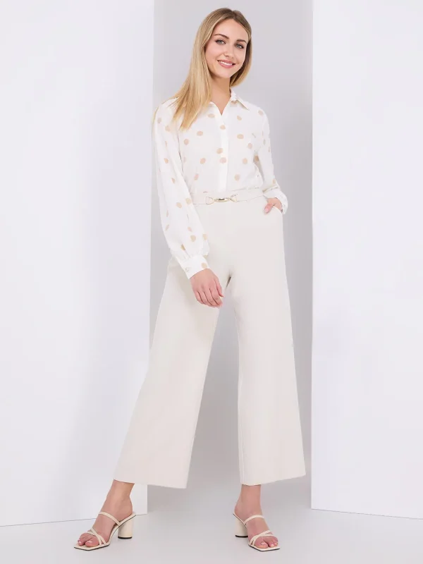 Cropped Wide-Leg Pants With Gold Hardware - Image 2