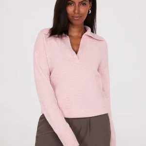 Johnny Collar Long Sleeve Sweater