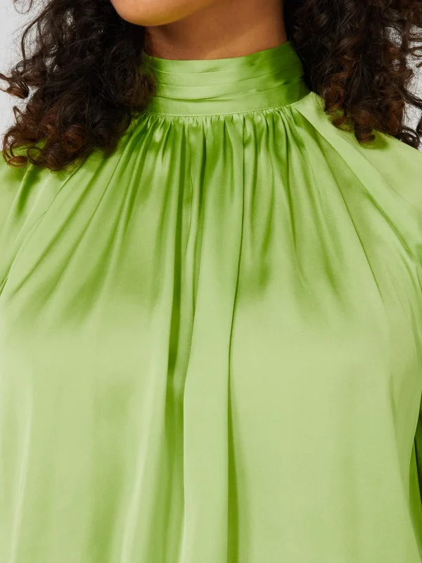 Satin High Neck Blouse - Image 4