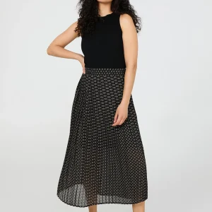 Printed Pleated Chiffon Skirt