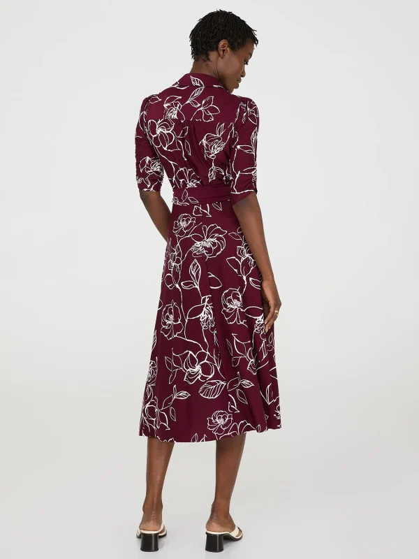 Floral Print Button-Front Midi Dress With Pockets - Image 4
