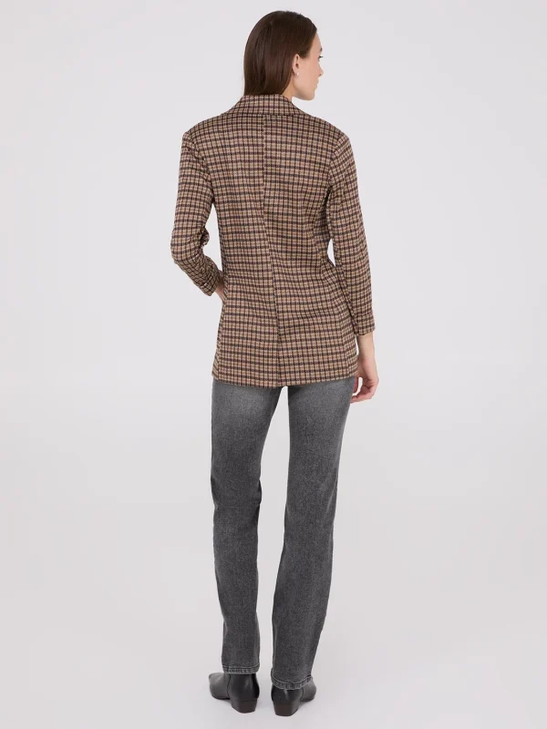 Houndstooth Jacquard Button-Front Blazer - Image 5