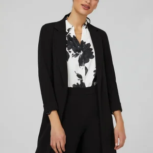 Long Open Blazer With Front Pockets