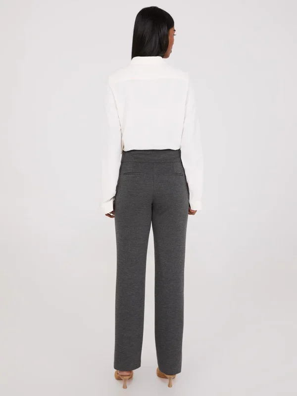 Front Pintuck Straight Leg Long Length Twill Pants - Image 4