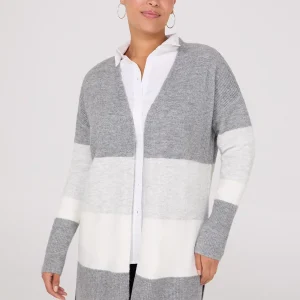 Colour Block Duster With Side Slits