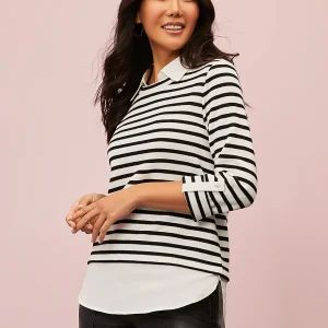 2-Fer Striped Long Sleeve Top