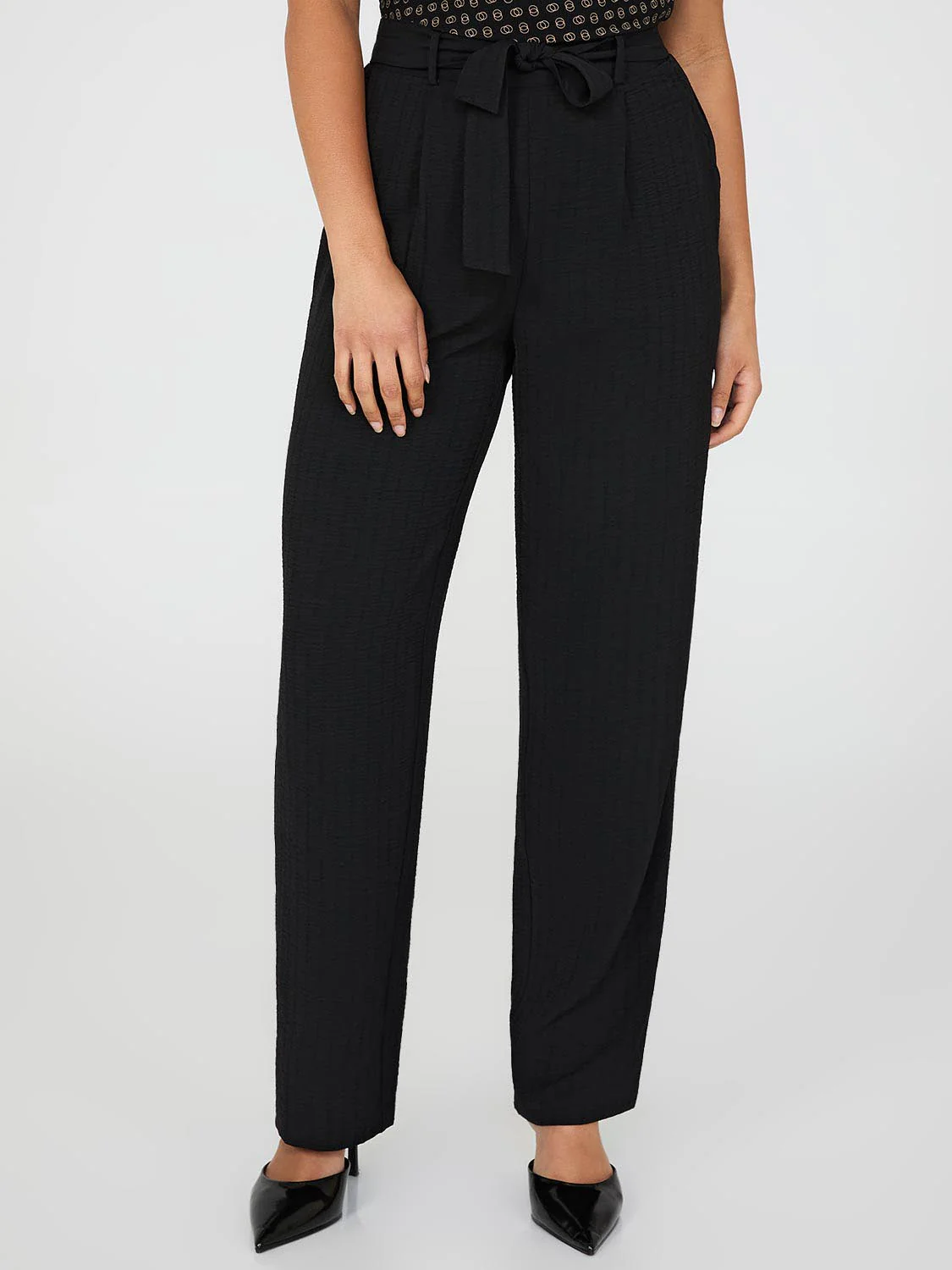 Dobby Stripe Straight-Leg Long Length Pants - Image 2