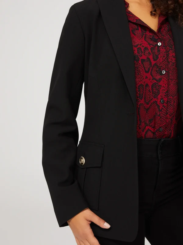 One-Button Blazer With Cargo Pockets - Image 5