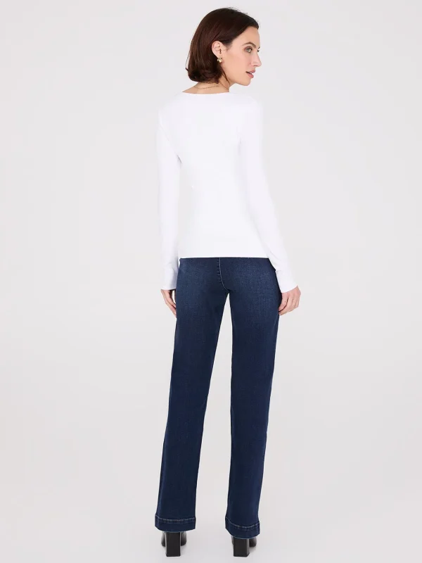 Double Layer V-Neck Long Sleeve Top - Image 16