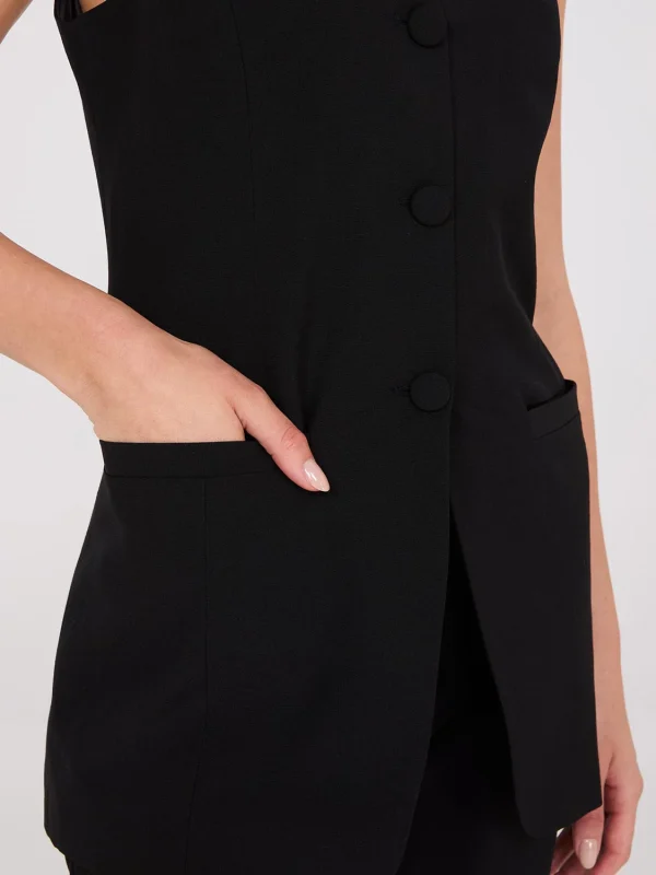 Sleeveless 3-Button Blazer - Image 5