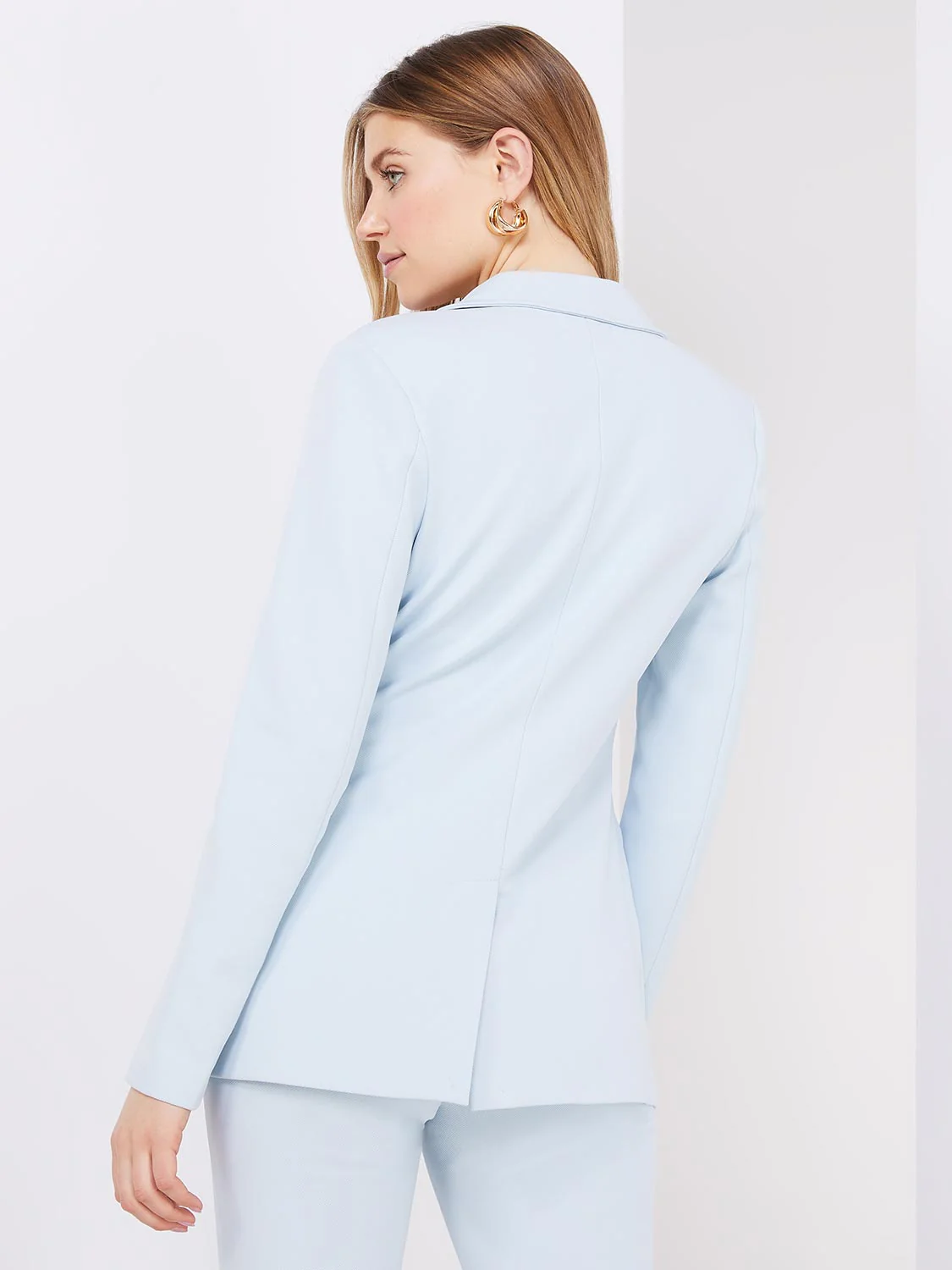 One-Button Textured Blazer - Image 17