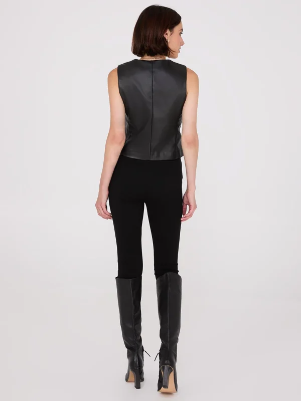 Faux Leather Button-Front Vest - Image 5