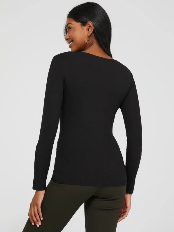 Boat Neck Ribbed Top - Image 4