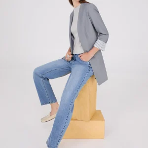 Collarless Open Blazer