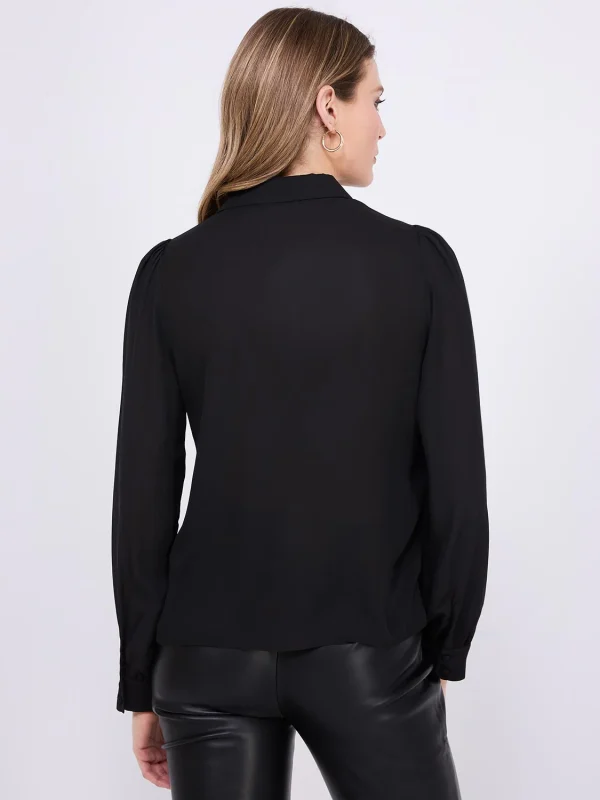 Chiffon Lace Button-Front Blouse - Image 5
