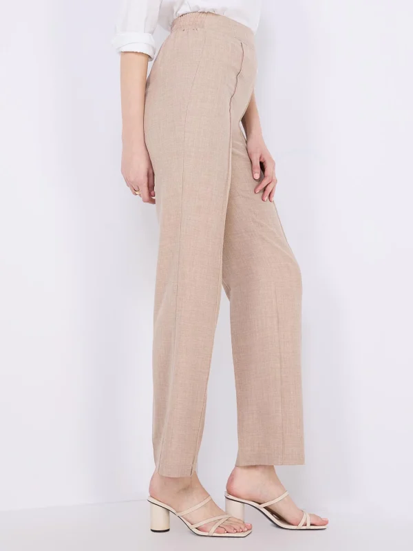 Wide-Leg Pintuck Front Pants - Image 2