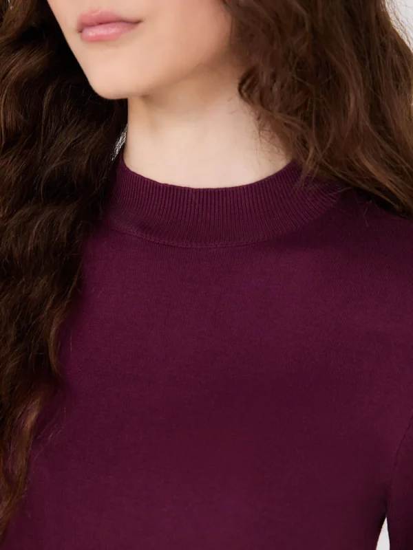 Mock Neck Elbow Sleeve Top - Image 10