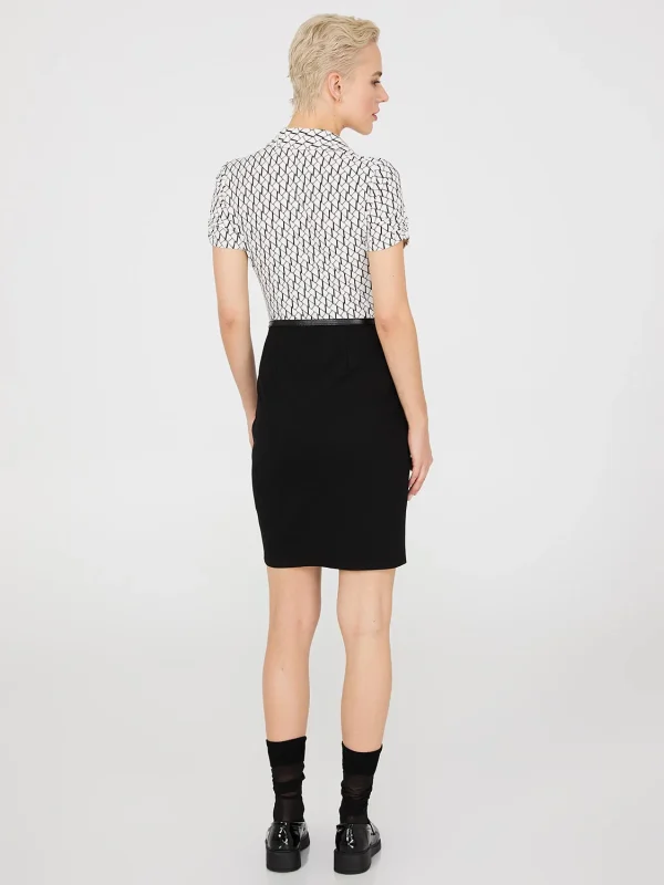 2-Fer Geo Print Collared Sheath Dress - Image 4