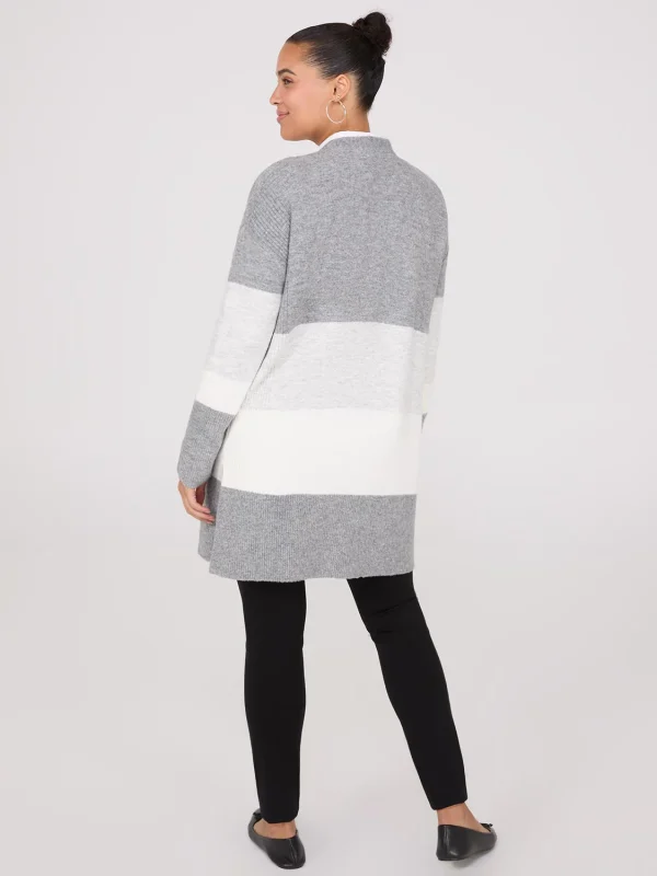 Colour Block Duster With Side Slits - Image 5