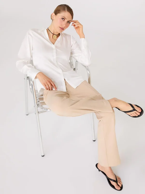 Satin Button-Front Blouse - Image 2