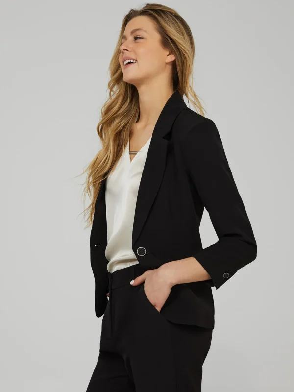 One-Button 3/4 Sleeve Blazer - Image 3