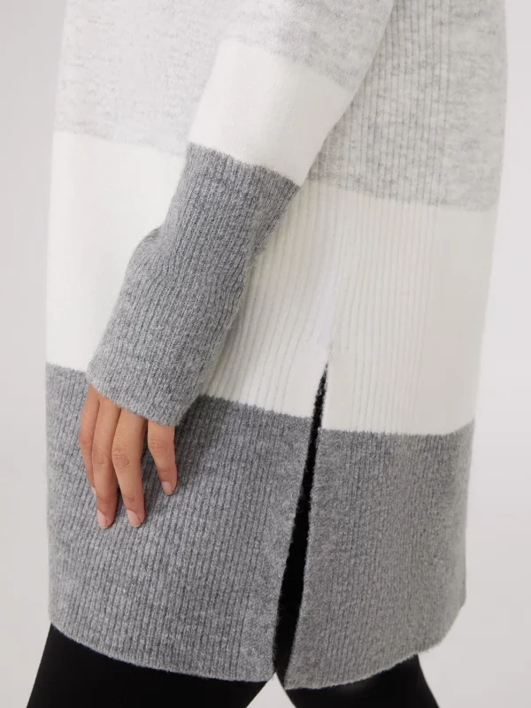 Colour Block Duster With Side Slits - Image 4