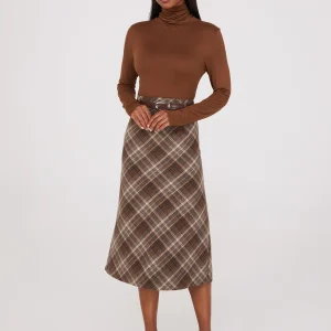 Plaid Belted Skirt