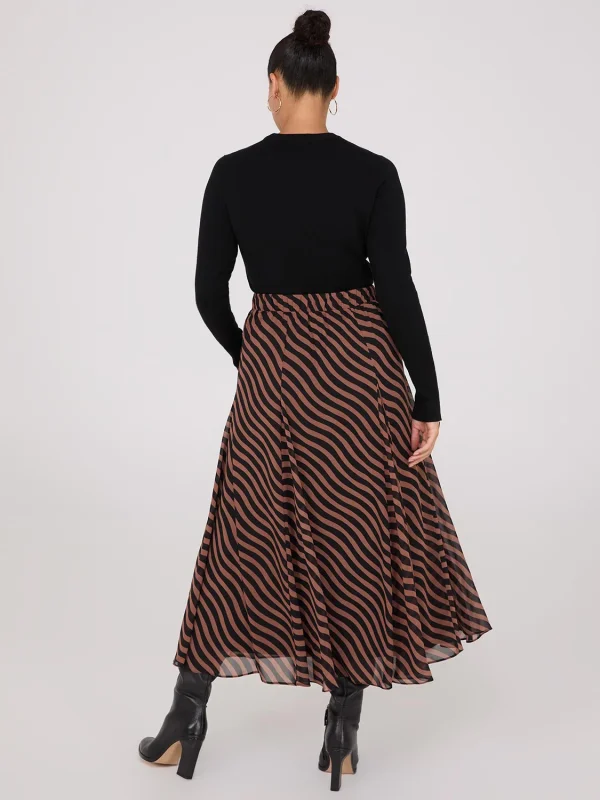 Printed Chiffon Button-Front Skirt - Image 5