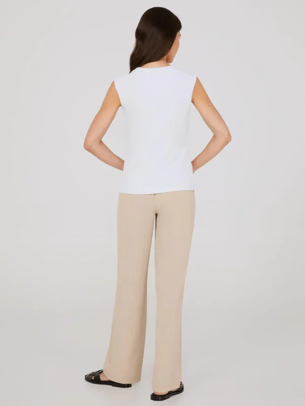 Sleeveless Jacquard Top With Button Shoulder Details - Image 8