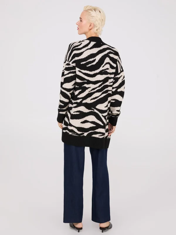 Zebra Print Drop Shoulder Duster - Image 4