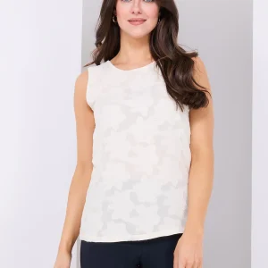 Sleeveless Floral Burnout Chiffon Top
