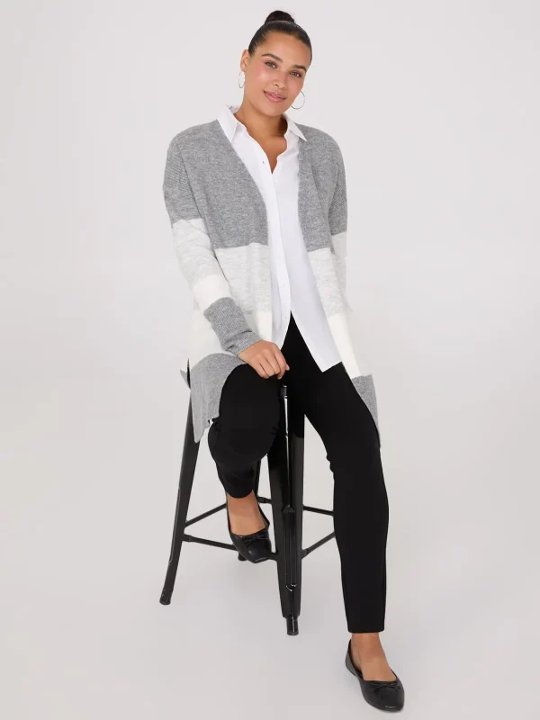 Colour Block Duster With Side Slits - Image 3