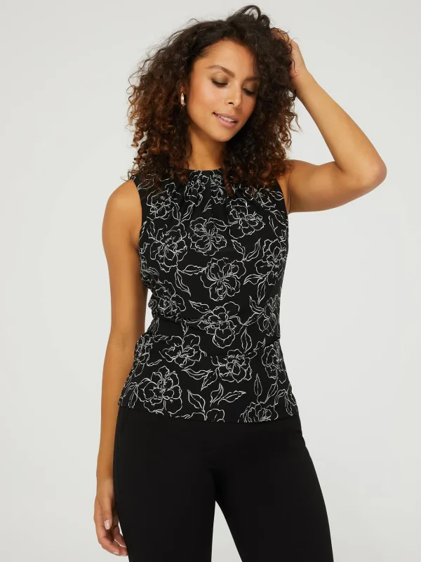 Floral Print Sleeveless Top - Image 3