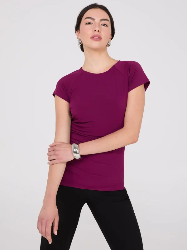 Short Raglan Sleeve Top With Side Pleats - Image 2