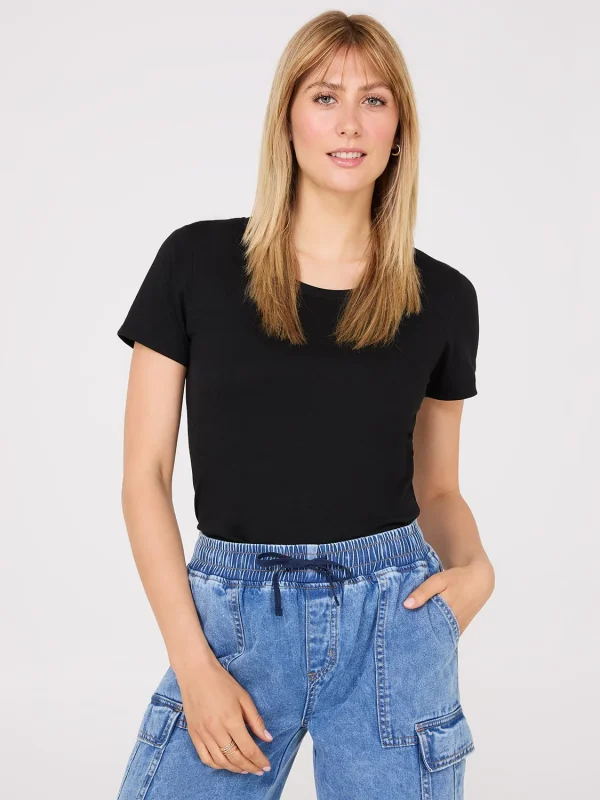 Scoop Neck Melange T-Shirt - Image 2