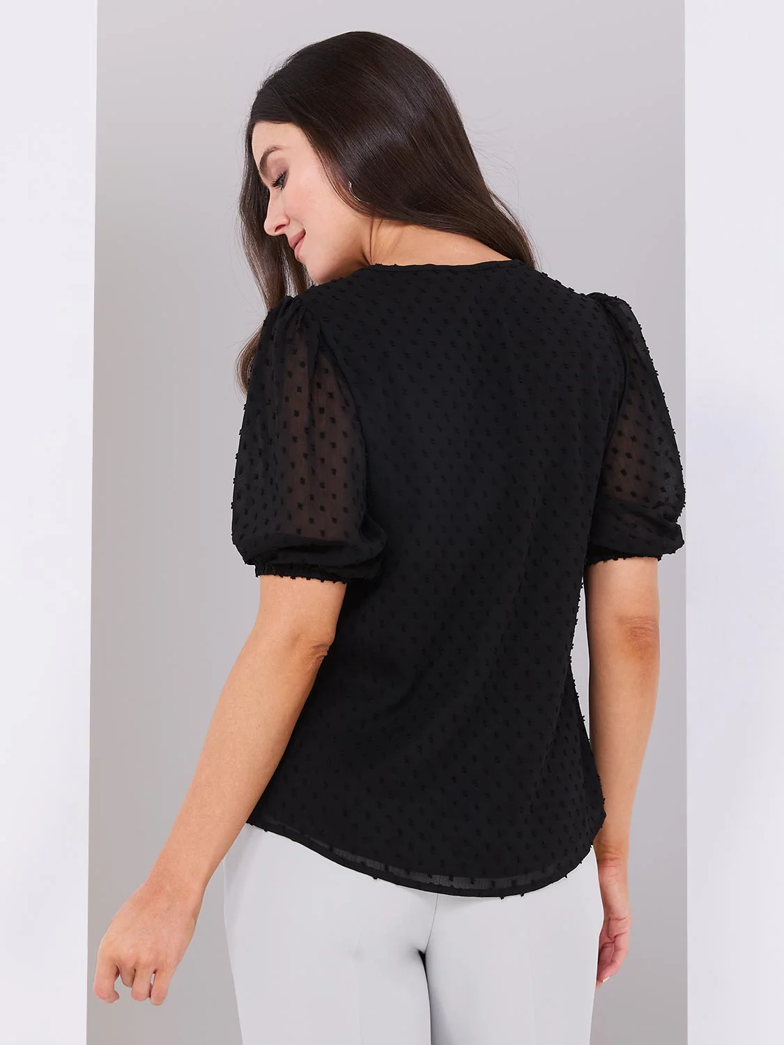 Clip Dot Short Sleeve Blouse - Image 6