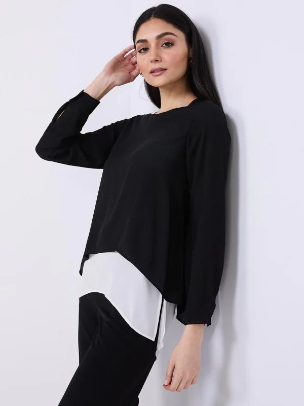 Colour Block Layered Tunic Top - Image 5