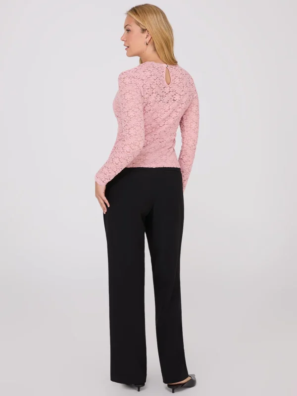 Bubble Lace Long Sleeve Top With Cami - Image 12