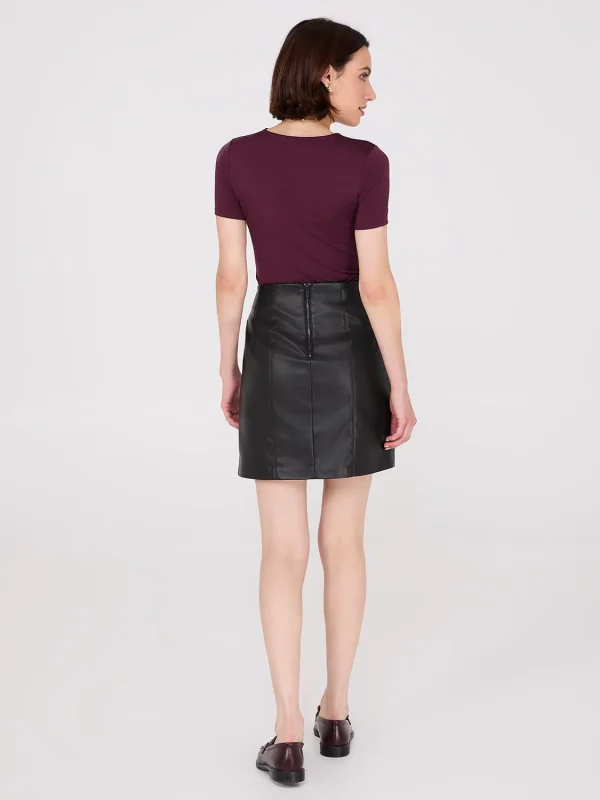 Faux Leather Mini Skirt - Image 6