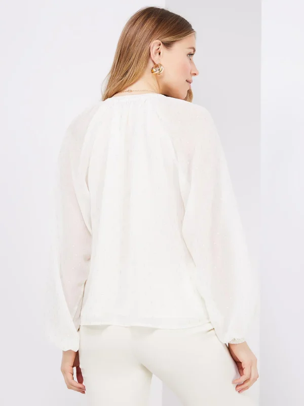 Collarless Button-Front Blouse - Image 5