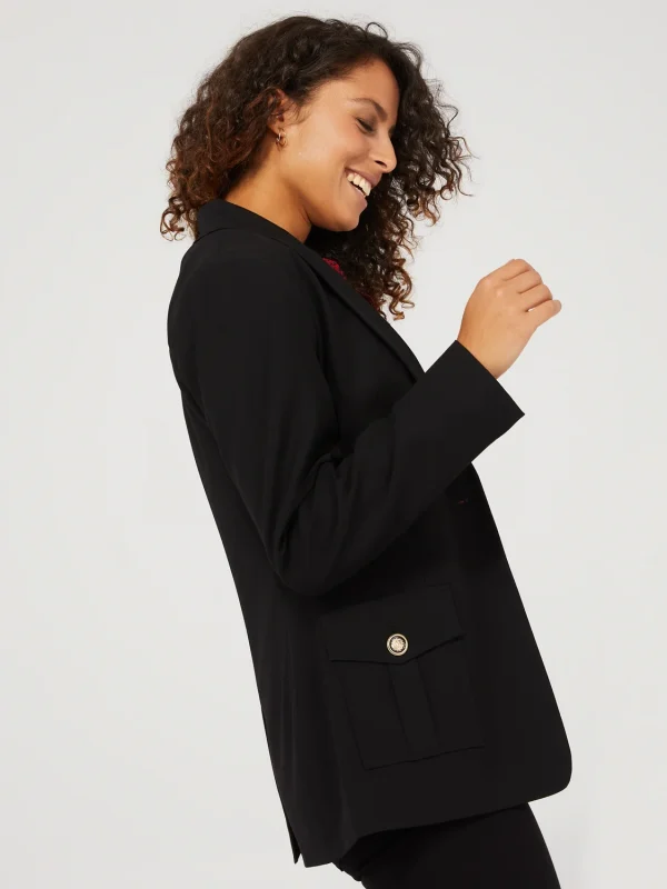 One-Button Blazer With Cargo Pockets - Image 3
