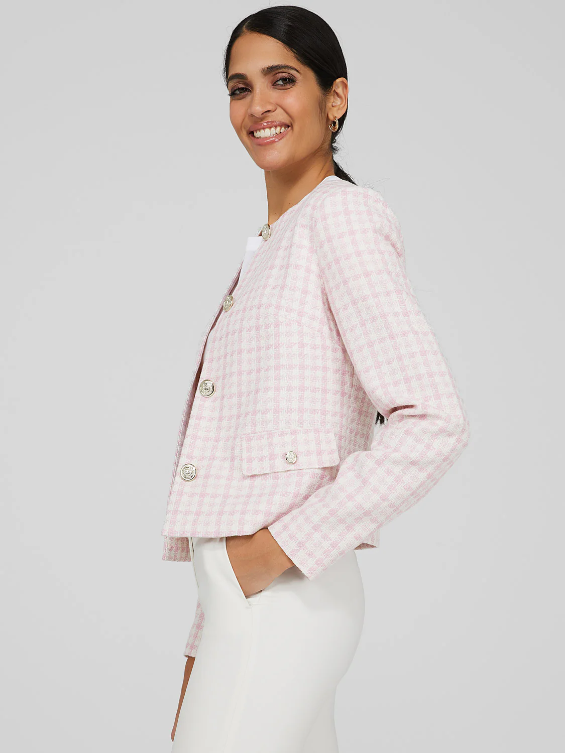 Cropped Boucle Jacket - Image 4