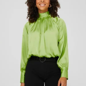 Satin High Neck Blouse