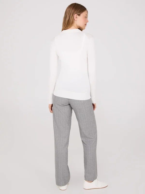 Collared 2-Way Zip-Front Sweater - Image 8