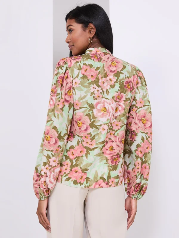 Printed Popover Bow Blouse - Image 5