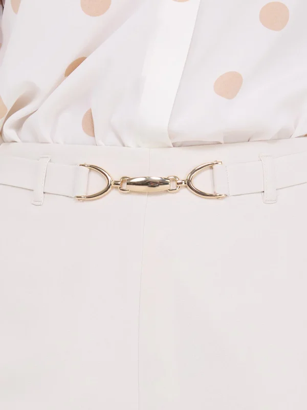 Cropped Wide-Leg Pants With Gold Hardware - Image 7