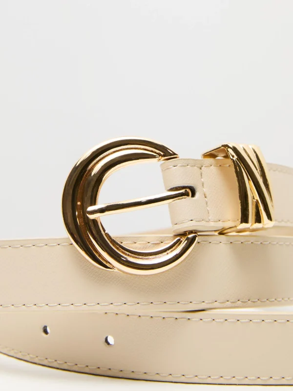 Faux Leather Carved Buckle Belt - Image 2